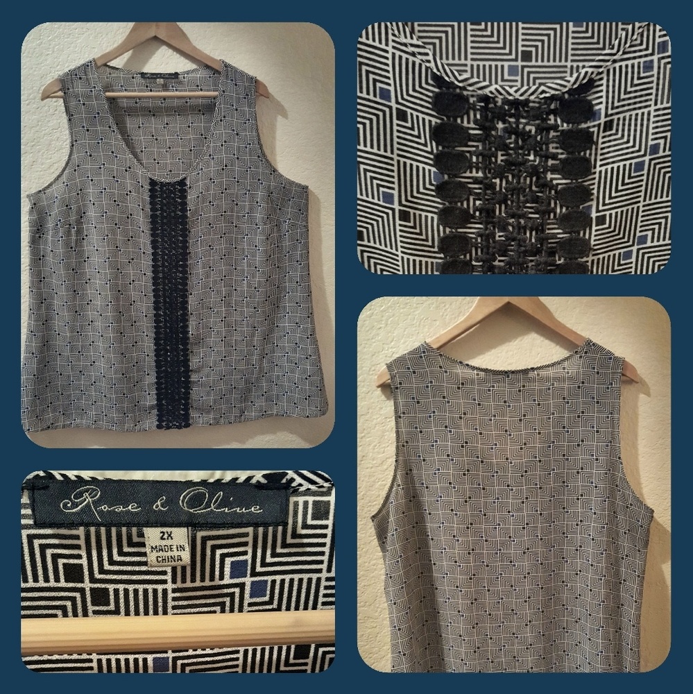 🌹Pretty Sleeveless Top ~ NWOT ~ {Sz 2X}